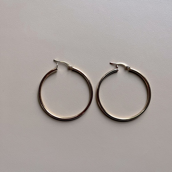 Blue Nile 14kt Rose Gold Hoops (41 mm diameter) - Picture 1 of 4